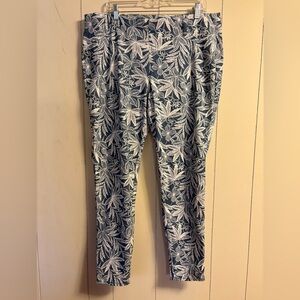 Women’s Dress Leggings Blue Floral Print